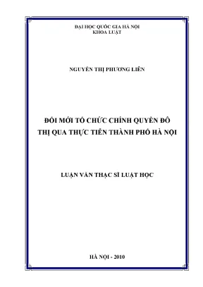 Đổi mới tổ chức chính quyền đô thị qua thực tiễn thành phố hà nội