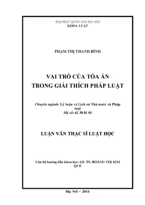Vai trò của tòa án trong giải thích pháp luật