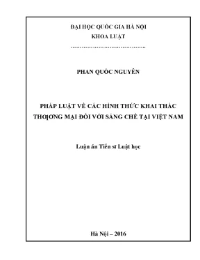 Pháp luật về các hình thức khai thác thương mại đối với sáng chế tại việt nam