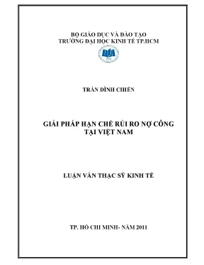 Luận văn giải pháp hạn chế rủi ro nợ công tại việt nam