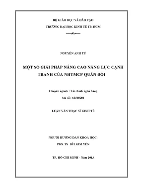 Luận văn một số giải pháp nâng cao năng lực cạnh tranh ngân hàng thương mại cổ phần quân đội