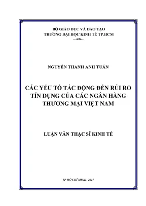 Luận văn các yếu tố tác động đến rủi ro tín dụng của các ngân hàng thương mại việt nam