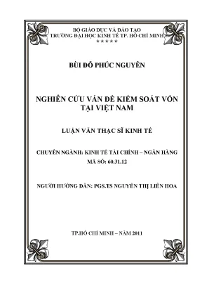 Luận văn nghiên cứu vấn đề kiểm soát vốn tại việt nam