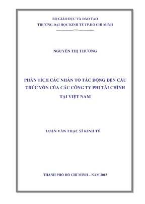 Luận văn phân tích các nhân tố tác động đến cấu trúc vốn của các công ty phi tài chính tại việt nam
