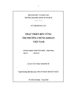 Luận văn phát triển bền vững thị trường chứng khoán việt nam