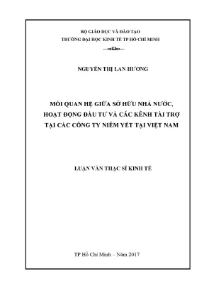 Luận văn mối quan hệ giữa sở hữu nhà nước hoạt động đầu tư và các kênh tài trợ tại các công ty niêm yết tại việt nam