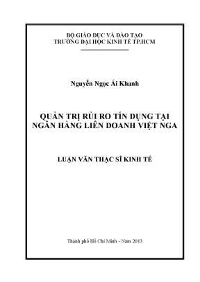Luận văn quản trị rủi ro tín dụng tại ngân hàng liên doanh việt nga