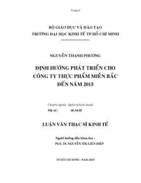 Luận văn định hướng phát triển của công ty thực phẩm miền bắc đến năm 2015 luận văn thạc sĩ