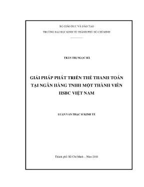 Luận văn giải pháp phát triển thẻ thanh toán tại ngân hàng trách nhiệm hữu hạn một thành viên hsbc việt nam