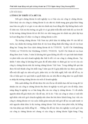 Giải pháp phát triển hoạt động môi giới tại công ty chứng khoán ngân hàng công thương việt nam