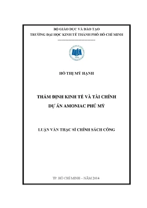 Luận văn thẩm định kinh tế và tài chính dự án amoniac phú mỹ