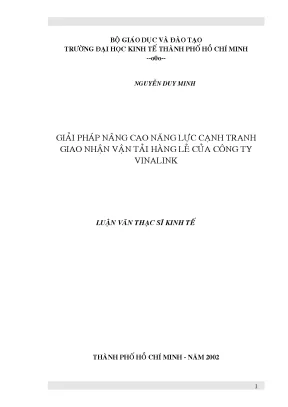 Luận văn giải pháp nâng cao năng lực cạnh tranh giao nhận vận tải hàng lẻ của công ty vinamilk
