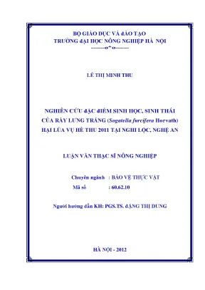 Nghiên cứu đặc điểm sinh học sinh thái của rầy lưng trắng sogatella furcifera horvath hại lúa vụ hè thu 2011 tại nghi lộc nghệ an
