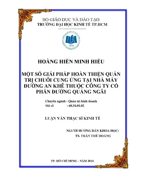 Luận văn một số giải pháp hoàn thiện quản trị chuỗi cung ứng tại nhà máy đường an khê thuộc công ty cổ phần đường quảng ngãi