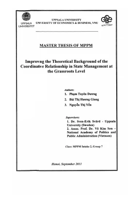 Luận văn thạc sĩ quản lý công improving the theoretical background of the coordinative relationship in state management at the grassroots level