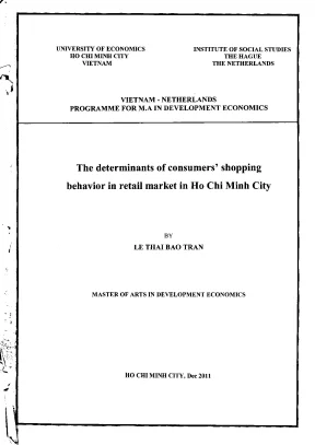 Luận văn the determinants of consumers shopping behavior in retail in ho chi minh