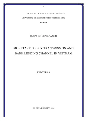 Luận văn monetary policy transmission and bank lending channel in vietnam