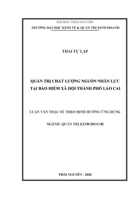 Quản trị chất lượng nguồn nhân lực tại bảo hiểm xã hội thành phố lào cai