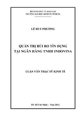 Luận văn quản trị rủi ro tín dụng tại ngân hàng tnhh indovina