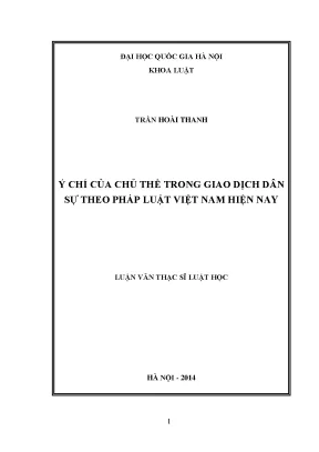 Ý chí của chủ thể trong giáo dục dân sự theo pháp luật việt nam hiện nay