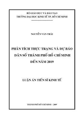 Luận văn phân tích thực trạng và dự báo dân số tphcm đến năm 2019