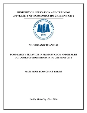 Luận văn food safety behavior in primary cook and health outcomes of household in ho chi minh city