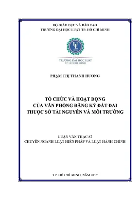 Tổ chức và hoạt động của văn phòng đăng ký đất đai thuộc sở tài nguyên và môi trường