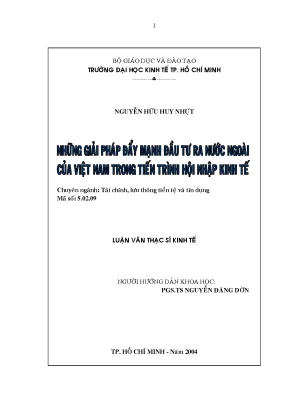 Luận văn những giải pháp đẩy mạnh đầu tư ra nước ngoài của việt nam trong tiến trình hội nhập kinh tế