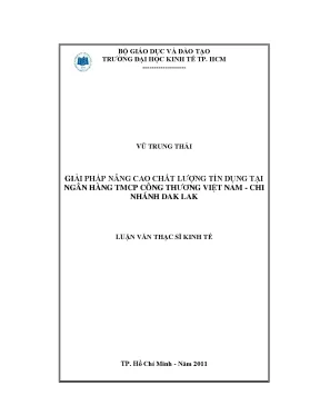 Luận văn giải pháp nâng cao chất lượng tín dụng tại ngân hàng tmcp công thương việt nam chi nhánh daklak