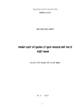 Pháp luật về quản lý quy hoạch ở việt nam