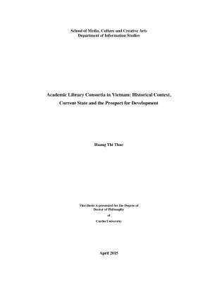 Luận án tiến sĩ academic library consortia in vietnam historical context current state and the prospect for development