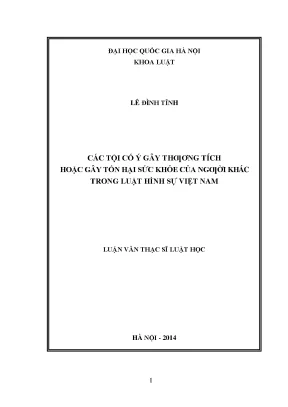 Các tội cố ý gây thương tích hoặc gây tổn hại sức khỏe của người khác trong luật hình sự việt nam