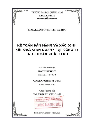1141 kế toán bán hàng và xác định kết quả kinh doanh tại công ty tnhh hoàn nhất linh hồ thị bích mỹ luận văn đh quảng nam