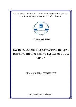 Tác động của chi tiêu công quản trị công đến tăng trưởng kinh tế tại các quốc gia châu á
