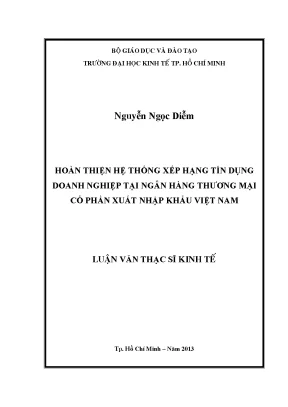Luận văn hoàn thiện hệ thống xếp hạng tín dụng doanh nghiệp tại ngân hàng thương mại cổ phần xuất nhập khẩu việt nam