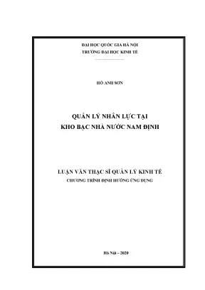 Luận văn thạc sĩ quản lý kinh tế quản lý nhân lực tại kho bạc nhà nước nam định