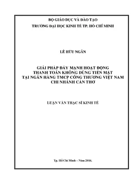 Luận văn giải pháp đẩy mạnh hoạt động thanh toán không dùng tiền mặt tại ngân hàng tmcp công thương việt nam chi nhánh cần thơ