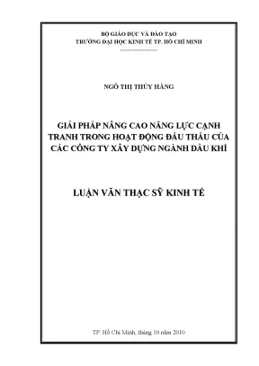 Luận văn giải pháp nâng cao năng lực cạnh tranh trong hoạt động đấu thầu của các công ty xây dựng ngành dầu khí