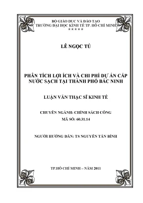 Luận văn phân tích lợi ích và chi phí dự án cấp nước sạch tại thành phố bắc ninh