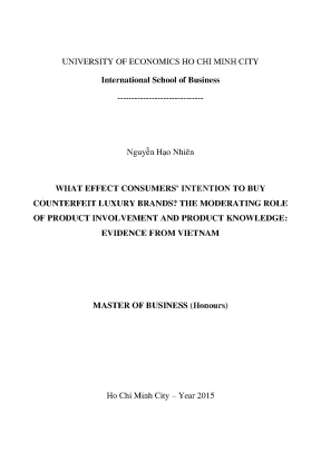 Luận văn what effect consumers intention to buy counterfeit luxury brands the moderating role of product involvement and product knowledge evidence from vietnam