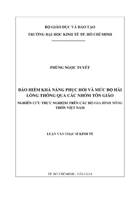 Luận văn bảo hiểm khả năng phục hồi và mức độ hài thông qua các nhóm tôn giáo nghiên cứu thực nghiệm trên các hộ gia đình nông thôn việt nam