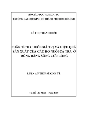 Luận văn phân tích chuỗi giá trị và hiệu quả sản xuất của các hộ nuôi cá tra ở đồng bằng sông cửu long