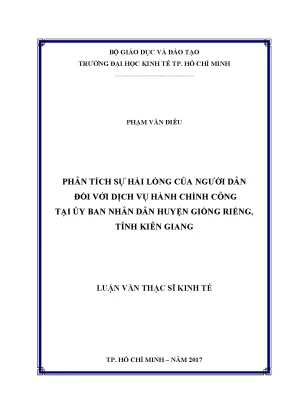 Luận văn phân tích sự hài lòng của người dân đối với dịch vụ hành chính công tại ubnd huyện giồng riềng tỉnh kiên giang