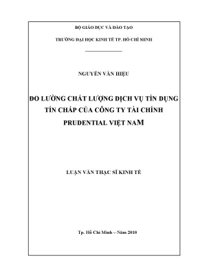 Luận văn đo lường chất lượng dịch vụ tín dụng tín chấp của công ty tài chính prudential việt nam luận văn thạc sĩ