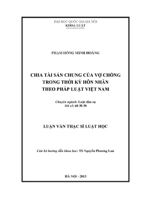 Chia tài sản chung của vợ chồng trong thời kỳ hôn nhân theo pháp luật việt nam