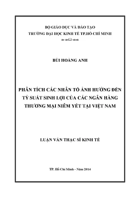 Luận văn phân tích các nhân tố ảnh hưởng đến tỷ suất sinh lợi của các ngân hàng thương mại niêm yết tại việt nam