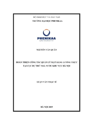 Hoàn thiện công tác quản lý mặt hàng lương thực tại cục dự trữ nhà nước khu vực hà nội