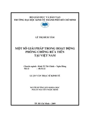 Luận văn một số giải pháp trong hoạt động phòng chống rửa tiền tại việt nam