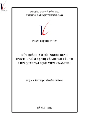 Kết quả chăm sóc người bệnh ung thư vòm xạ trị và một số yếu tố liên quan tại bệnh viện k năm 2021