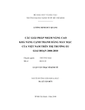 Luận văn các giải pháp nhằm nâng cao khả năng cạnh tranh hàng may mặc của việt nam trên thị trường eu giai đoạn 2008 2010